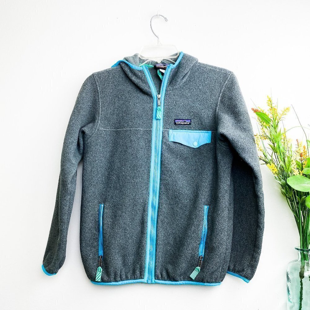 🦋 PATAGONIA Synchilla Fleece Zip Up Hoodie Blue Gray